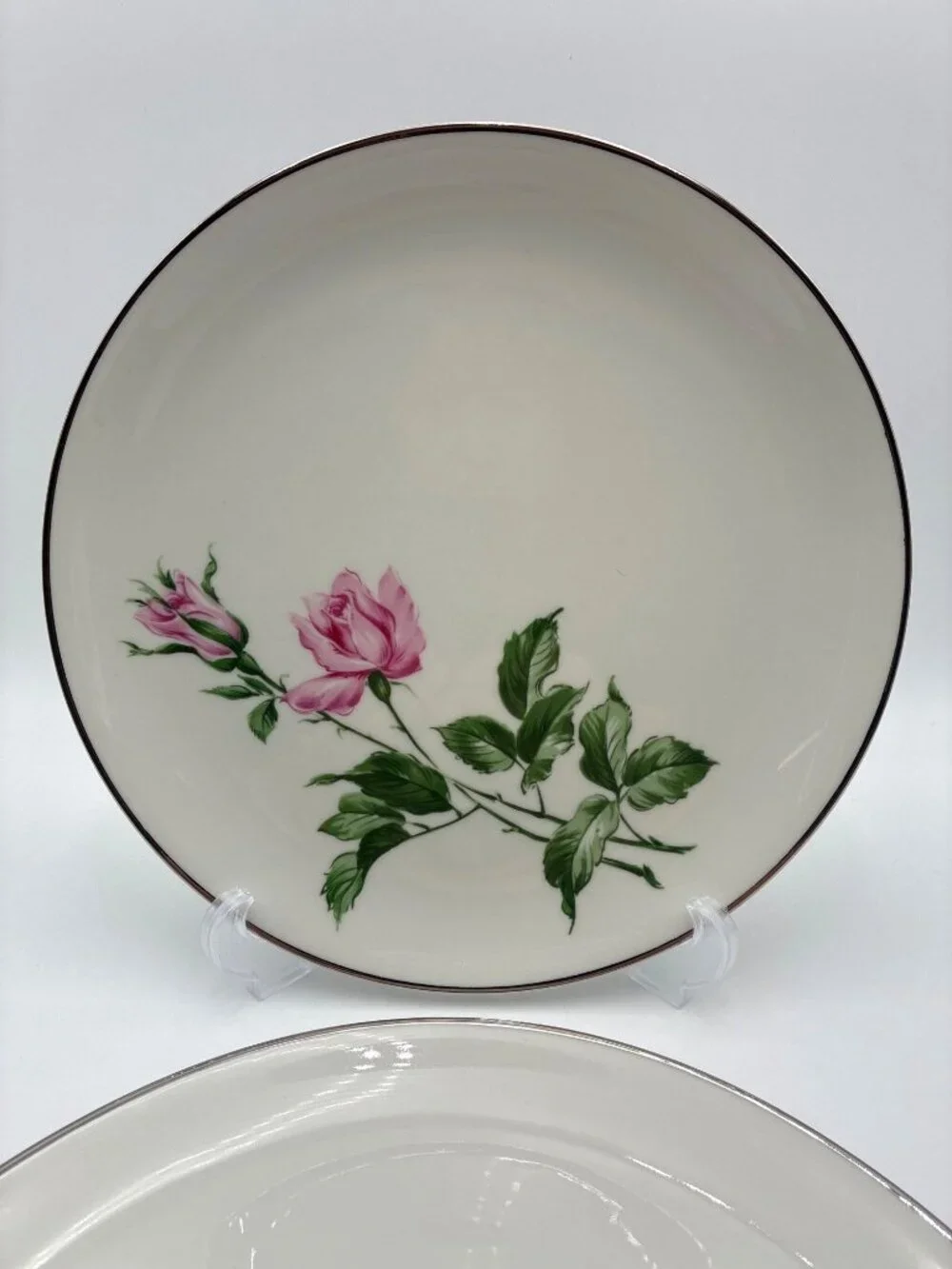 Youngsware YOU1 China Dinner Plates Set 2 Pink Rose Design 10